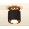 Миниатюра фото комплект накладного светильника ambrella light techno spot xs7402100 sbk/pyg черный песок/золото желтое полированное (n7929, c7402, n7004) | 220svet.ru