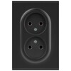 Миниатюра фото розетка эра arktik 16-2107-05 без заземления двойная 2x2p 16а-250в антрацит б0071685 | 220svet.ru