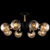 Миниатюра фото потолочная люстра reluce 04886-0.3-08 bk+wood | 220svet.ru