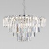 Миниатюра фото подвесная люстра eurosvet elegante 10130/10 хром/прозрачный хрусталь strotskis | 220svet.ru