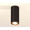 Миниатюра фото комплект накладного светильника ambrella light techno spot xs7443004 sbk/pyg черный песок/золото желтое полированное (c7443, n7004) | 220svet.ru