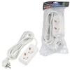 Миниатюра фото удлинитель uniel ultra 2гн х 3м с/з s-gcu2-3 white ul-00009998 | 220svet.ru