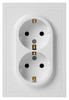 Миниатюра фото розетка эра galaxy 15-2105-01 с заземлением двойная 2x2p+e schuko со шторками ip20 16а-250в белый б0070697 | 220svet.ru