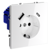 Миниатюра фото розетка встраиваемая с заземлением и защитными шторками, 16а, с usb, a+с voltum s70 vls040501 (белый глянцевы | 220svet.ru