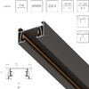 Миниатюра фото шинопровод однофазный 2-контактный со стыковочным пазом lightstar barra  502038-t | 220svet.ru