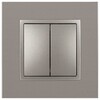 Миниатюра фото выключатель эра elegance 14-1104-16 двойной, 10ах-250в, титан б0065803 | 220svet.ru